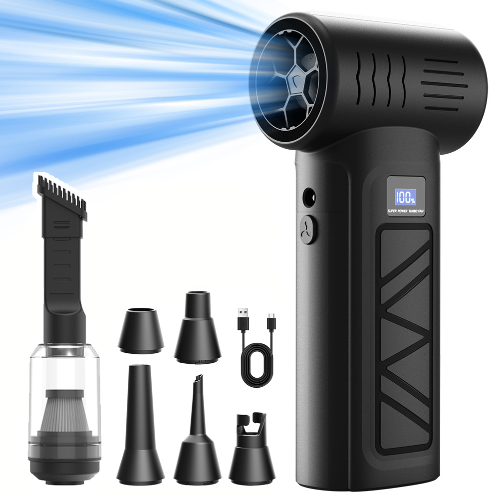 TEMU 16000pa Handheld Vacuum Cleaner And Air Duster, 90000rpm Brushless Motor, Led Display And Light, Modes, 23 To 80 Minutes Working Time, Cordless