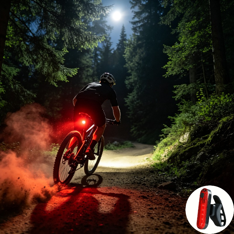 TEMU Feu Arrière de Sécurité pour Vélo, Réglable à , IP65, Lampe de Vélo Arrière, Lampe , Lampe d' Portable, Lampe de Vélo d'Extérieur, Accessoire de