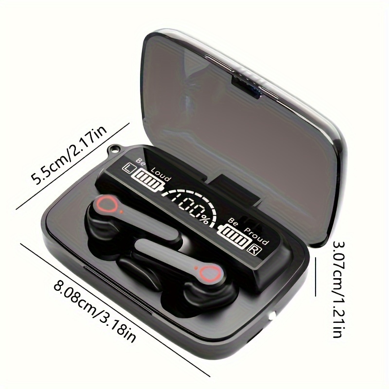 True Wireless Theater Headphones with Digital Display & LED Indicators, Motion-Activated Charging, 9D HIFI Sound, Fingerprint Touch Control, USB-C Charging, Long-Lasting Battery Life for Gaming & Movies, Theater Audio, Modern Headphones, Advanced Technology, Noise Isolation, Movie Lovers