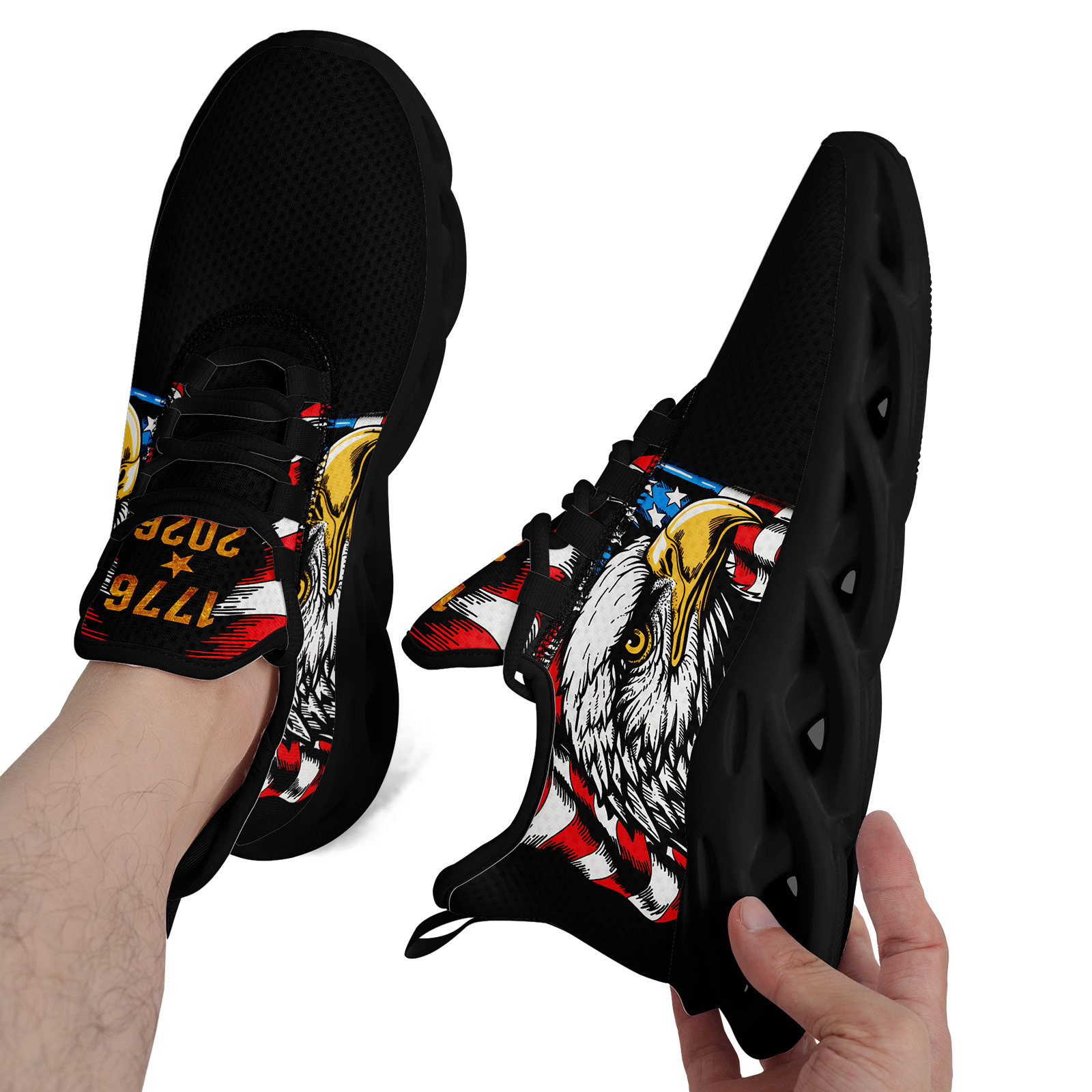 Men's Wide Fit Canvas Shoes with Black Nostalgic Print