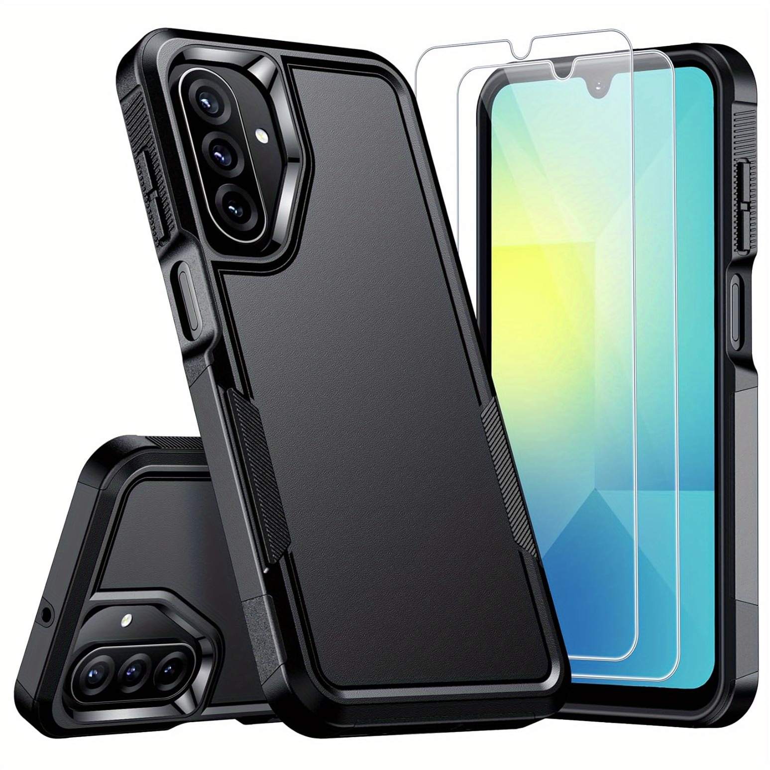 TEMU Phone Case - For Galaxy A26 5g Protective Case With 2 Tempered Glass Screen Protectors, Durable Armored Design - Shock-resistant, , And Sturdy