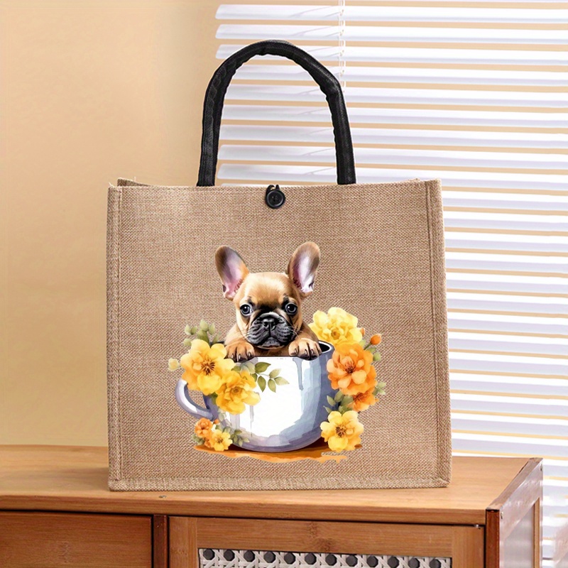 TEMU Women's Multifunctional Handbag With Tote & Crossbody Features Delicate French Bulldog With High-quality, Unisex & Minimalist â Trendy Users In