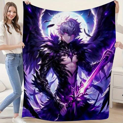 photo de l'article couverture en flanelle à motif anime garçon, douce et confortable, chaleur , utilisation toutes , lavable en machine, couverture pour canapé et lit, couverture pour sous la climatisation, couverture de lit, couverture de camping, couverture polyvalente confortable et douce