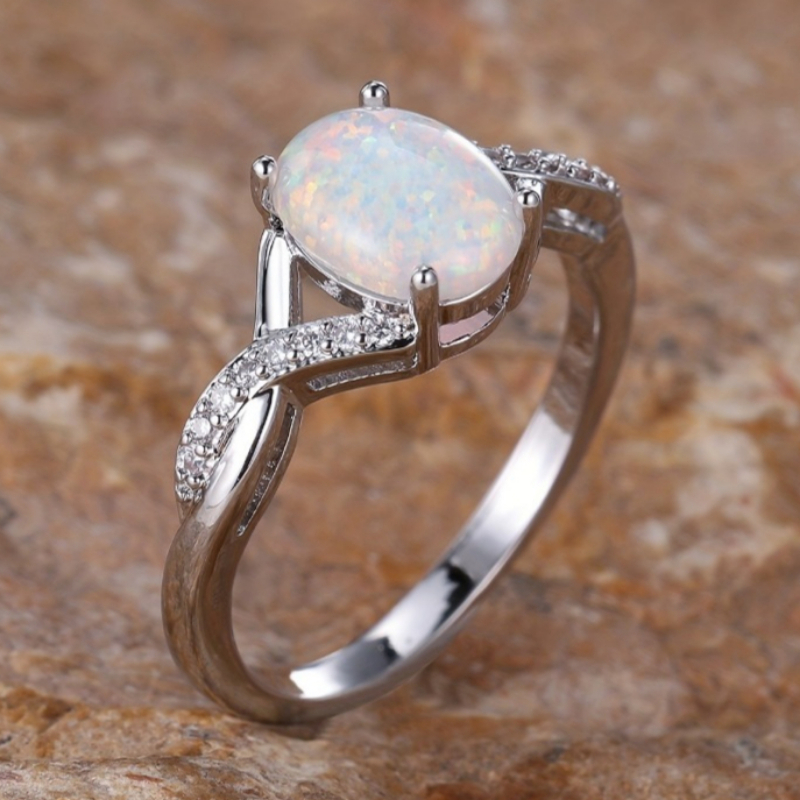Vintage Inlay Zirconia Resin Ring for Women, Gift Idea