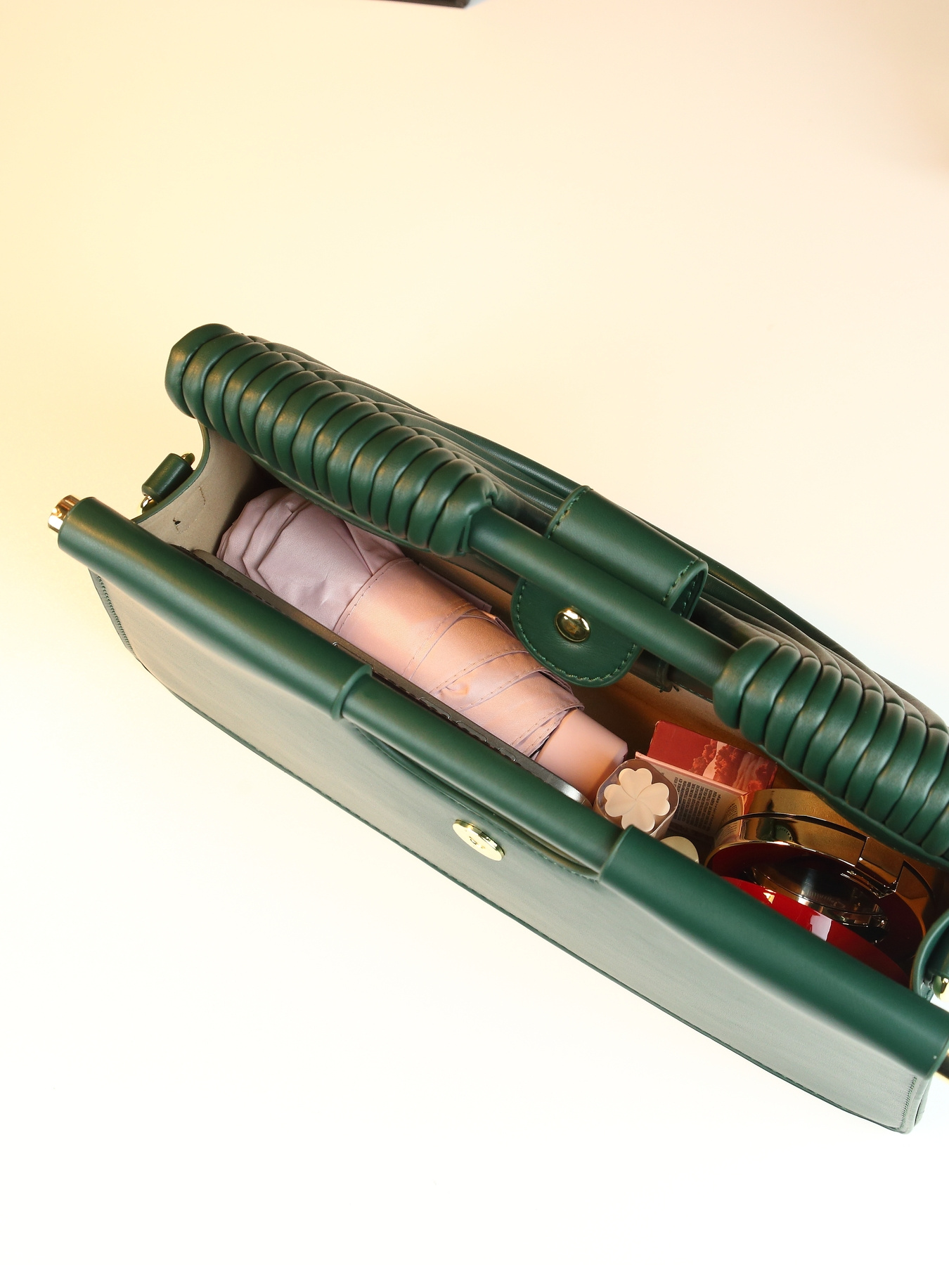 Stylish Solid Color Line Design Handheld Small Square Evening Bag for Women