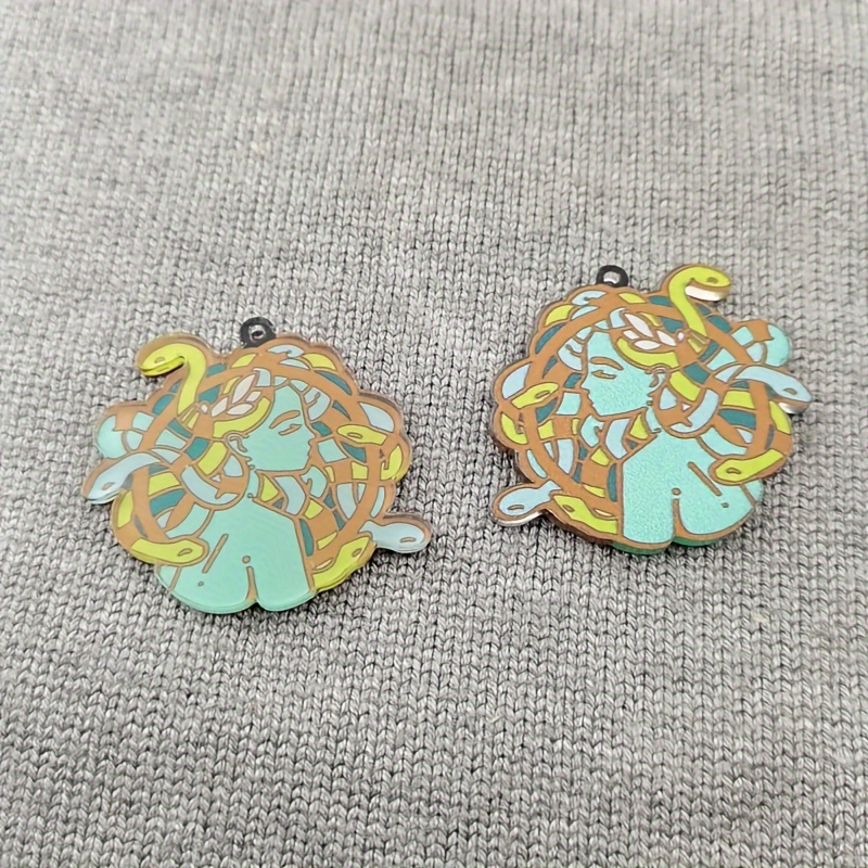 6pcs Acrylic Snake Pendants for Jewelry Making