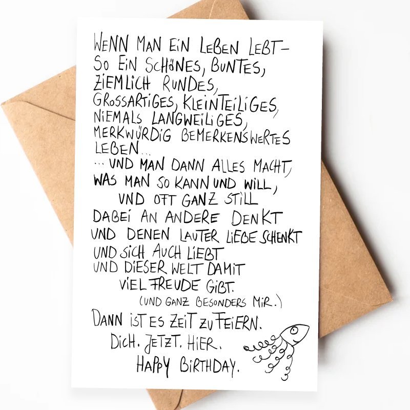 

1pc German Birthday Greeting Card, Humorous German Birthday Card, , Family, Brother, Sister, Son, Daughter, Husband, Wife, Boyfriend, Girlfriend, Ideal For Valentine's Day, , Anniversaries, Good Luck