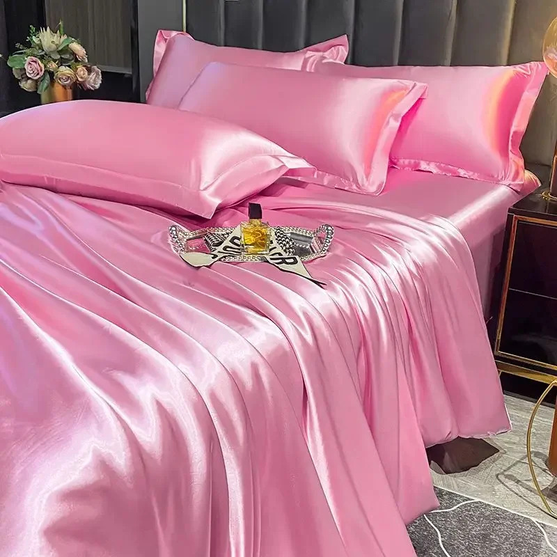 bedding set with duvet cover bed sheet pillowcase luxury couple single   1 2 people solid bedsheet Product details 5