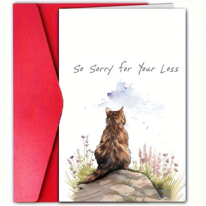 TEMU Condolence Card Envelope - Suitable For Pet Loss, Mourning, And Remembrance, Featuring A With English Text, Everyday Office Supplies, Size 4.72