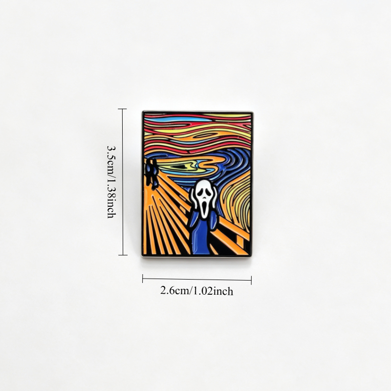 Classic Painting Art Enamel Pins, Skeleton Figure Brooch