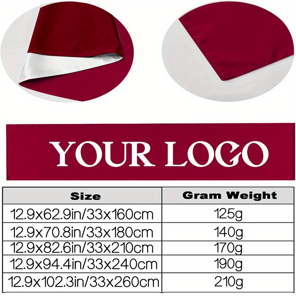 TEMU Personalized Bed Flag Towel - Custom Text/logo/photo - Double-sided Decoration - Heavy-duty Polyester Fabric - Wedding, Hotel, Home Decor -