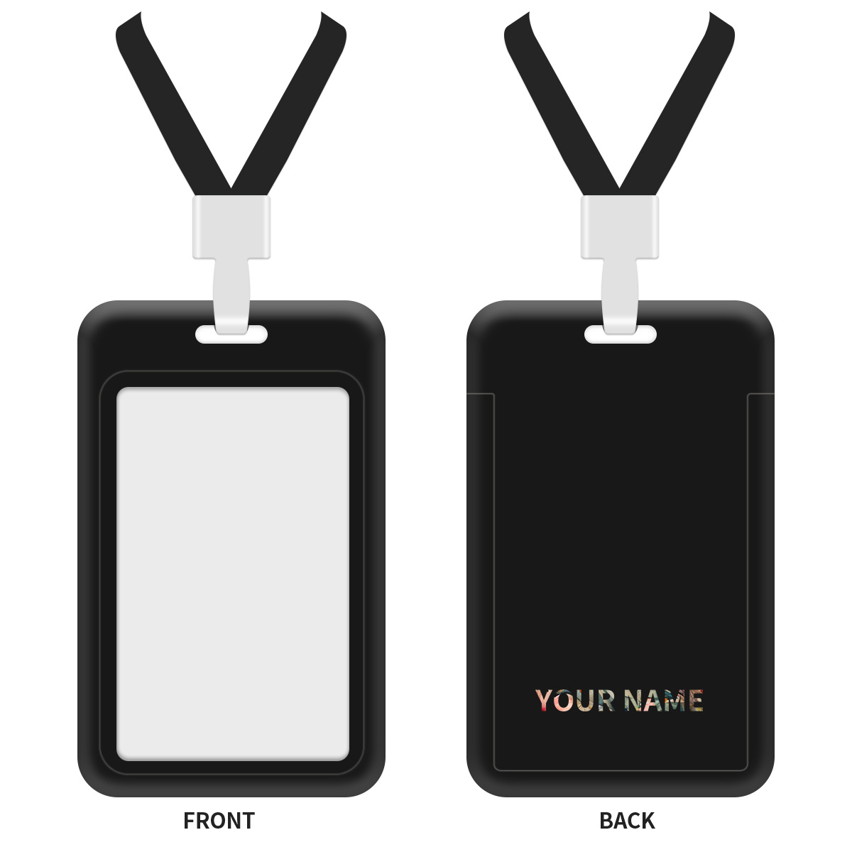 TEMU 2d Diy Text Customization Name Customization Plastic Id Protector, Id Card Holder, Protective Cover, Id Hanging Sleeve, Suitable For Office