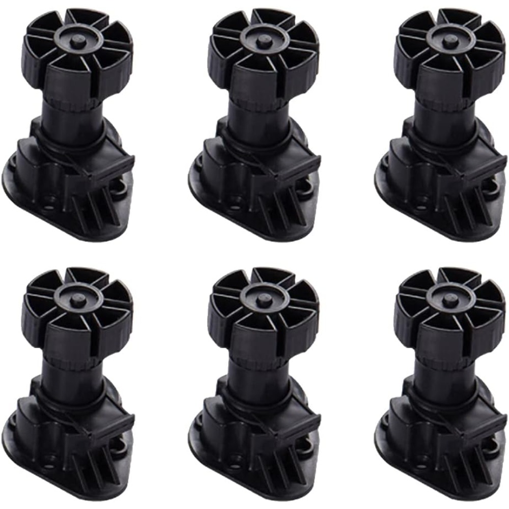 TEMU Set Of 6 Adjustable Plastic Legs For Cabinets, Suitable For Kitchen And Bathroom Furniture, With A Height Range Of 80-100mm