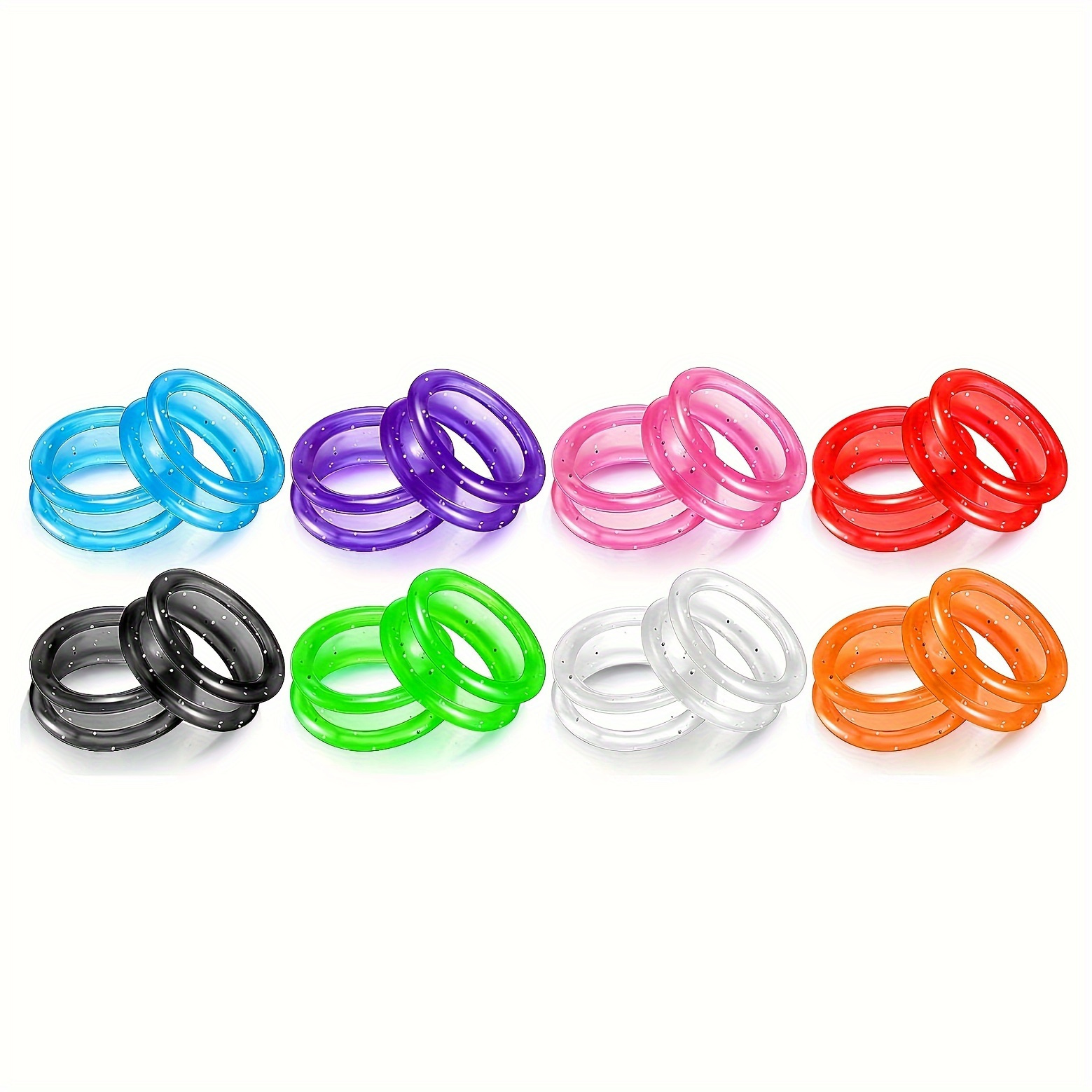 TEMU 16 pièces de Poignées en Silicone pour Ciseaux - Couleurs /Transparentes, Anneaux Antidérapants Confortables, Accessoires Essentiels Coiffure