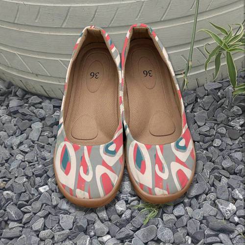 womens slip on casual shoes stylish abstract print comfortable soft sole lightweight fabric versatile for casual attire beachwear abstract print shoes flexible sole shoe