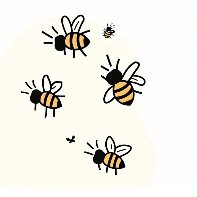 Vinyl Bee Decals - Waterproof Adhesive Honeybee Stickers For Car, Laptop, Home Appliances - Weather-resistant Animated Bee Decoration Pack|car Sticker
