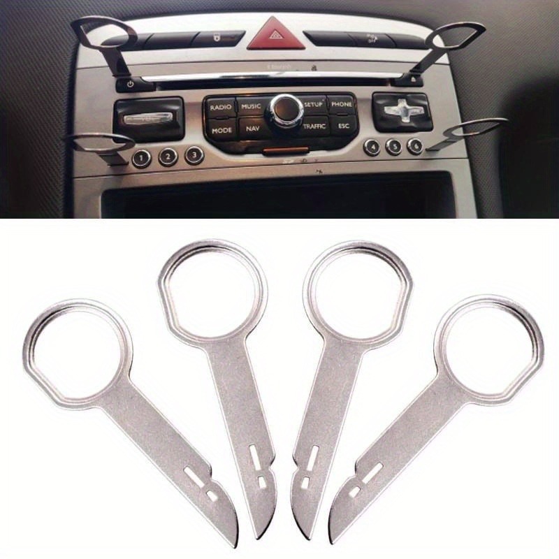 Set 4 bucăți Cheie extractor pentru demontarea radioului stereo, unealtă de instalare audio pentru unitatea principală, pentru VW, AUDI, Ford, Mercedes Benz, Skoda, piese auto