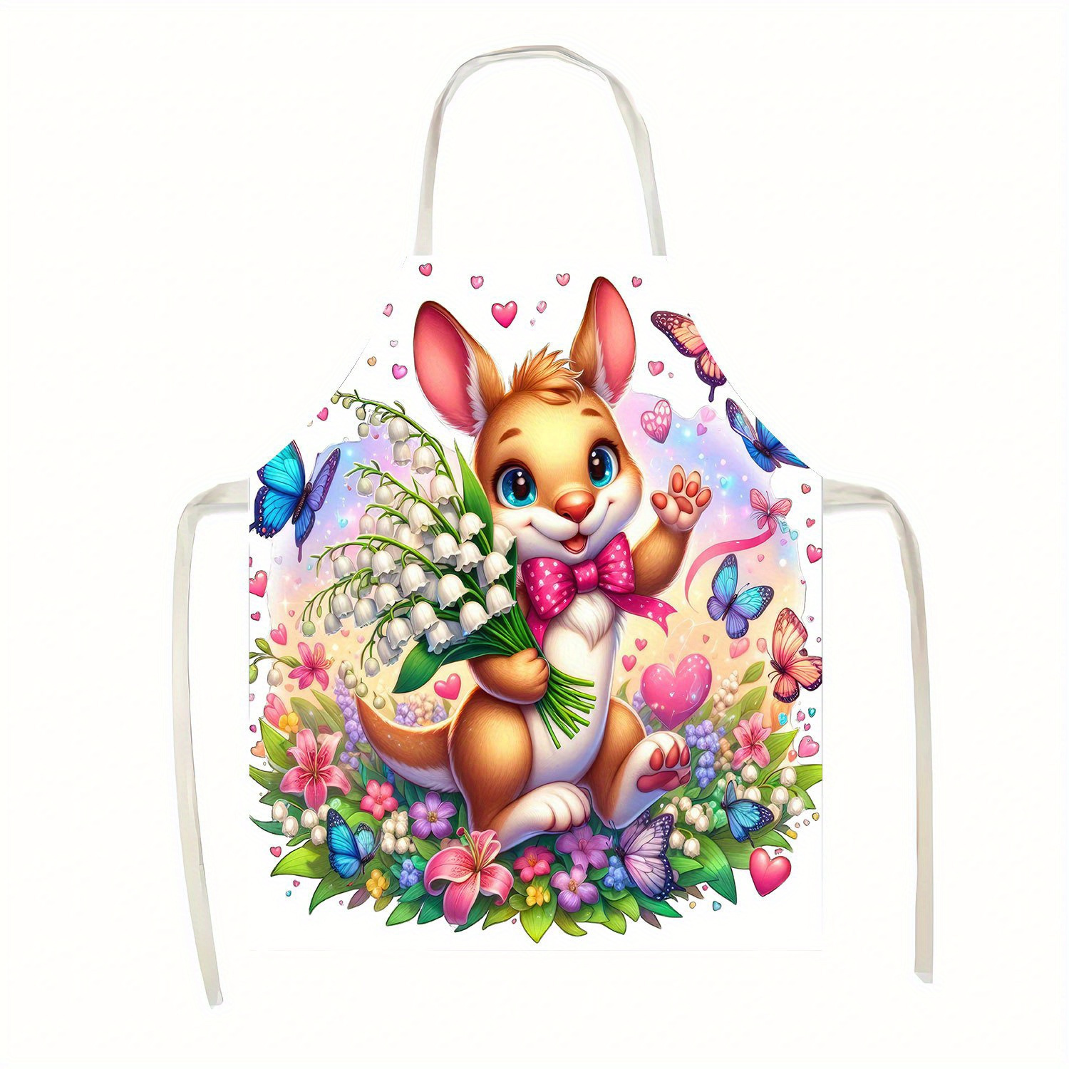 TEMU 1pc Easter Bunny Apron - Festive Kitchen And Baking Apparel With Cute Rabbit And , Perfect For Cooking And Cleaning, 55x68cm