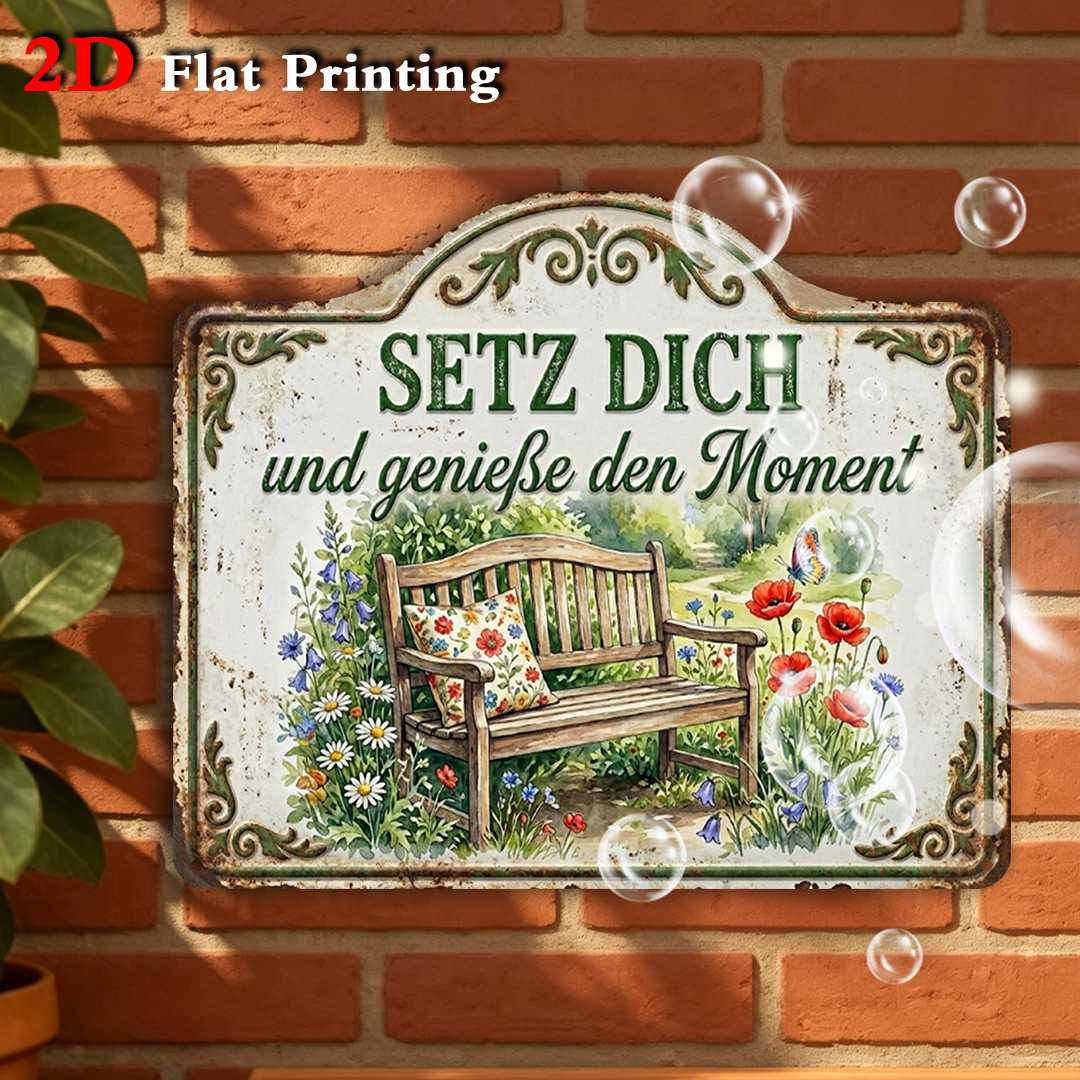 TEMU 2d Flat, [2d Flat] A Gift Suitable For All , A German Garden Bench Quote Outdoor Wooden Plaque. Suitable For The Living Room, Bedroom, Dining