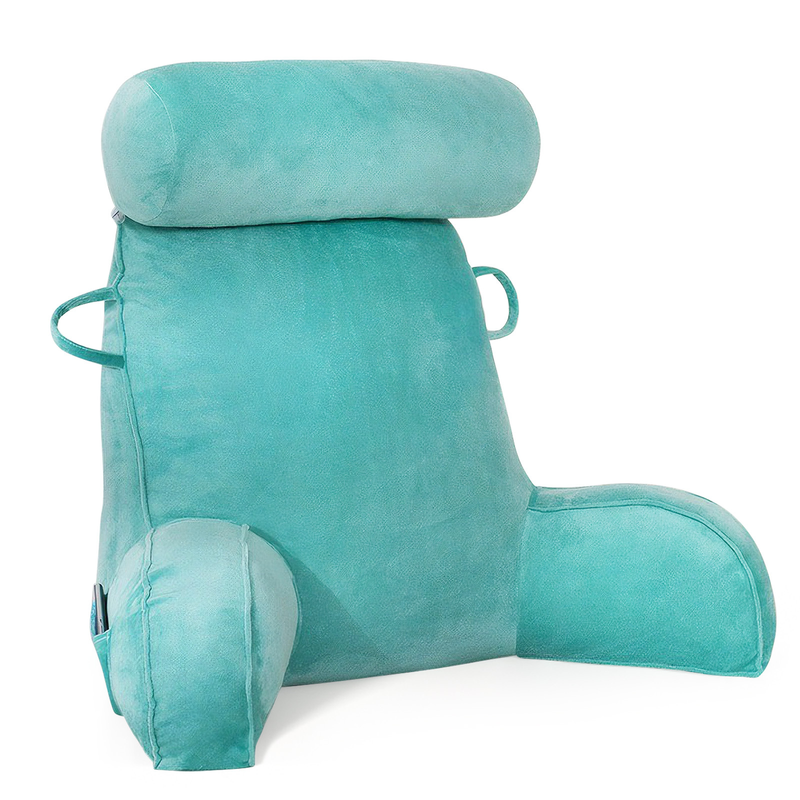 Image of Large Bed Reading Pillow With Detachable Neck Pillow, Armrests And Side Pockets, Machine Washable, Suitable For Beds, Floor-to-ceiling Windows, And Sofas.