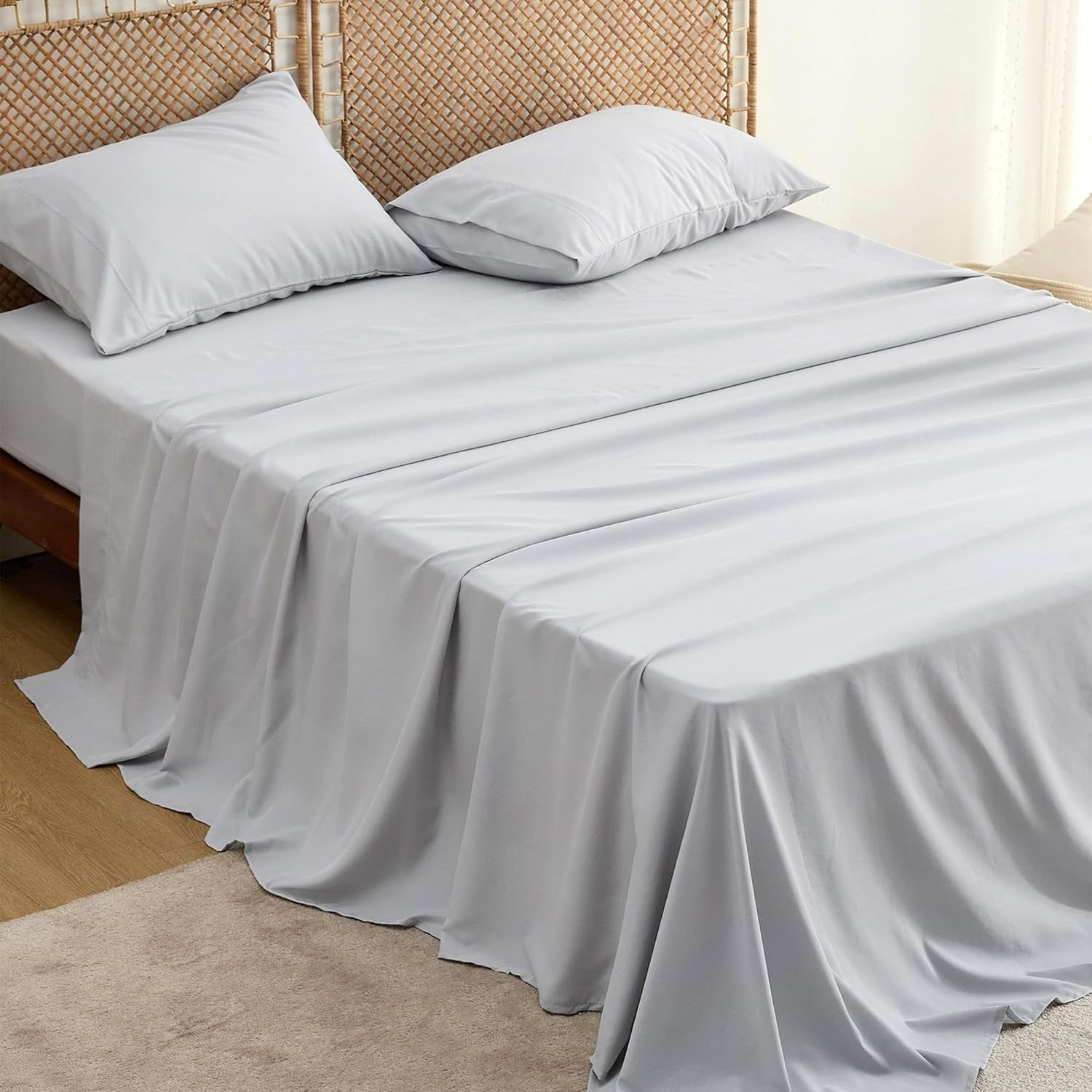 

Bedsure 4pcs Bed Sheet Set - , -free Polyester & Rayon , 16