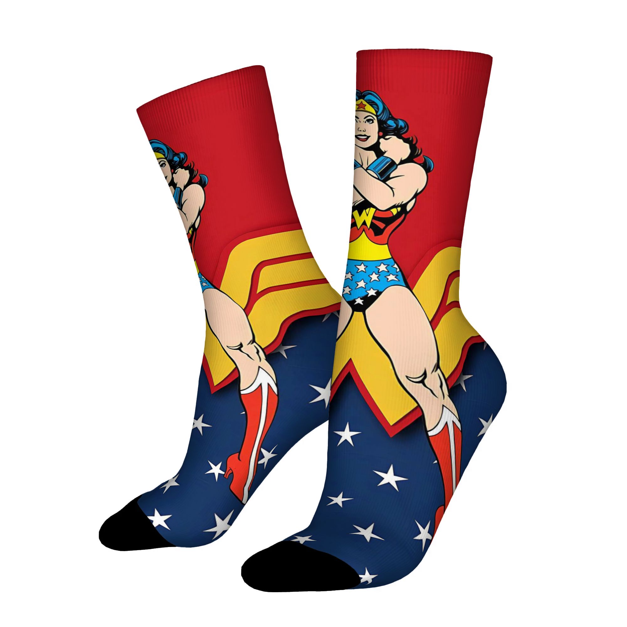 TEMU Wonder Woman Socks Men's Vintage Design Comfortable 2d Print Design