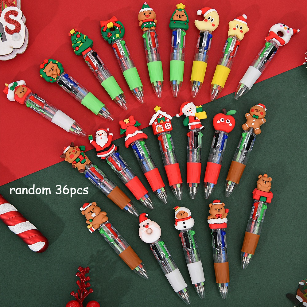 TEMU 36pcs Christmas Multicolor Ballpoint Pens, , Christmas Mini Retractable Pens, Christmas Stocking Stuffers, Suitable For School And Office,