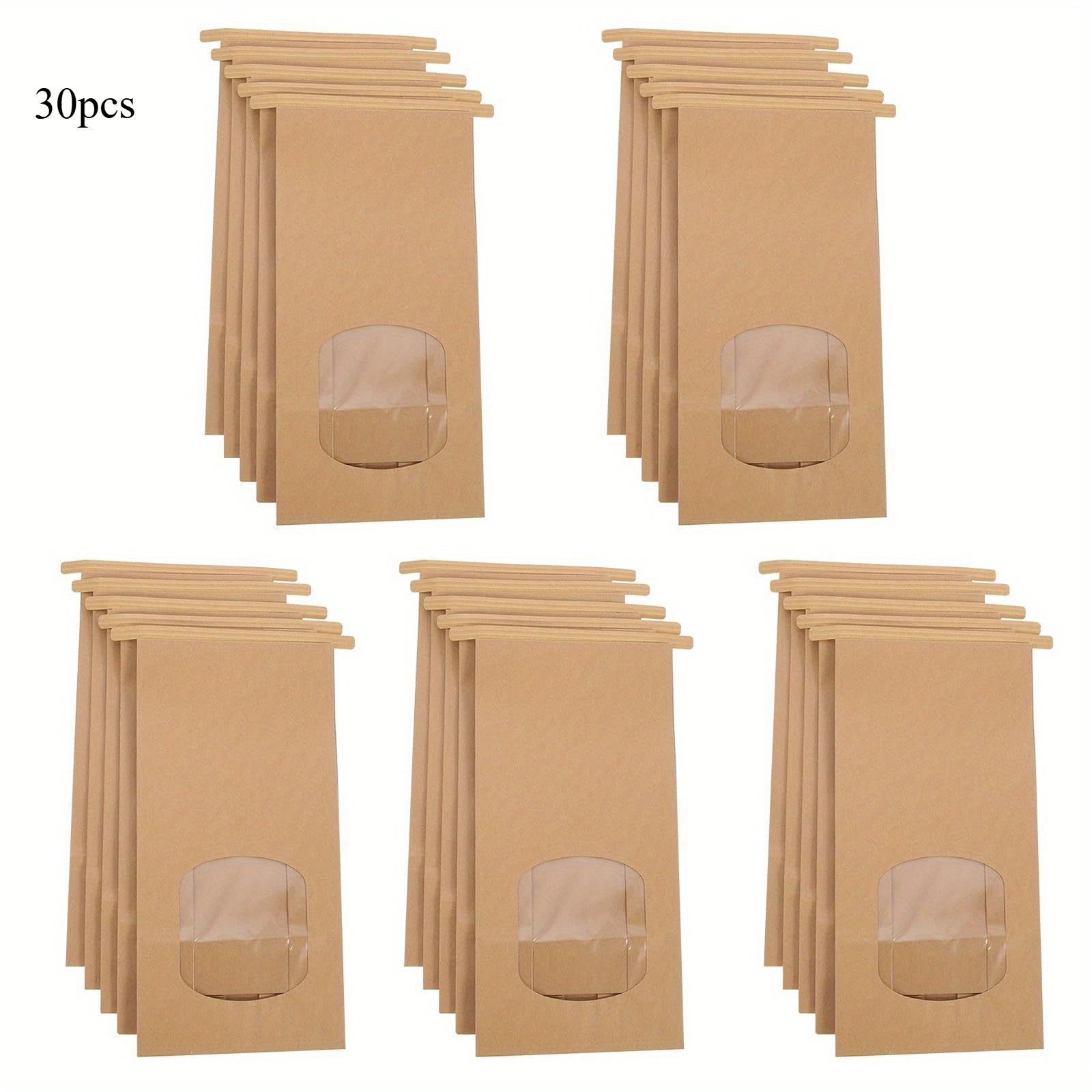 TEMU 30 Sacs en Papier avec Fenêtre de Visualisation - 6,69x3,54x2,36 Pouces, Parfaits pour Cadeau et d'Articles de Petite Taille. Durable ; Idéal