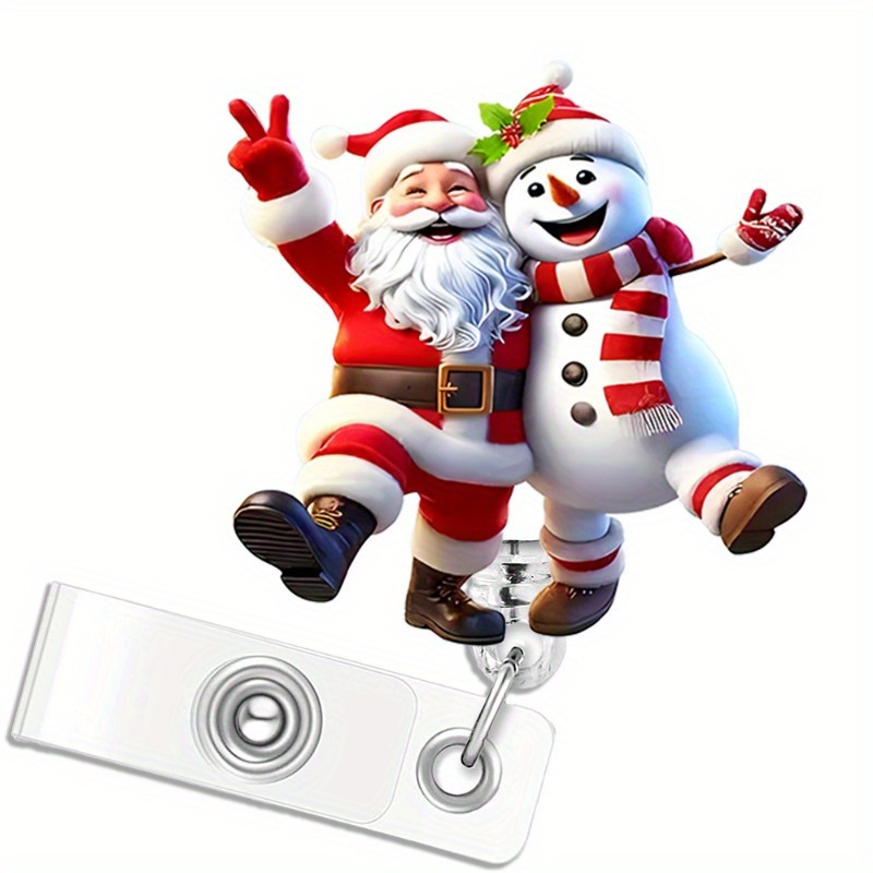 

Seasonal Joy, & Snowman Christmas Retractable Id - For Nurses, Doctors,