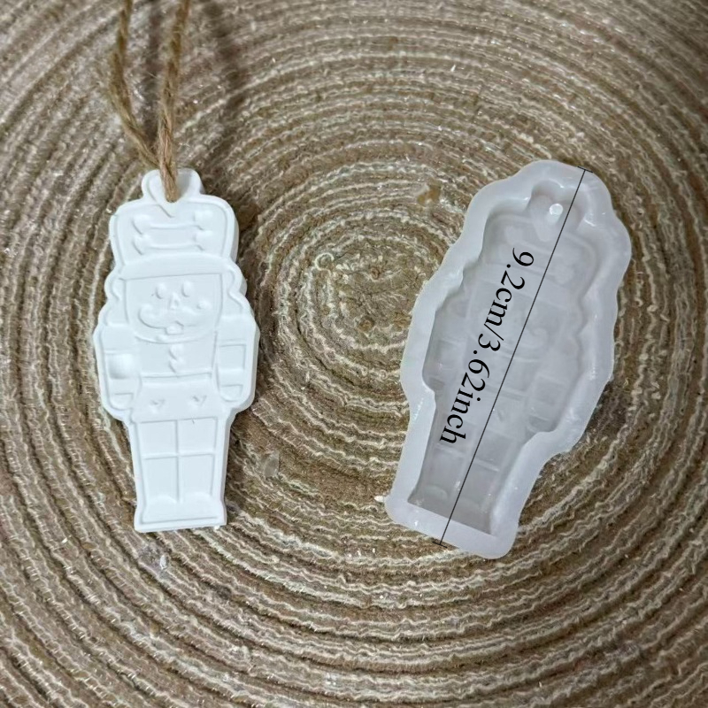 Christmas Nutcracker Ornament Hanging Decoration, Silicone Plaster Mold, Candle Holder Pendant, Resin Casting Mold For Decorative Crafts