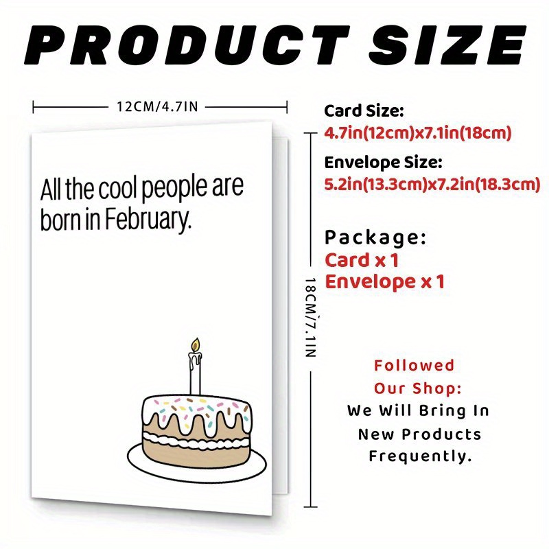 TEMU 1pc Funny Birthday Greeting Card, All The Are Born, Creative Bday Gift For Family & All Age, With Envelope