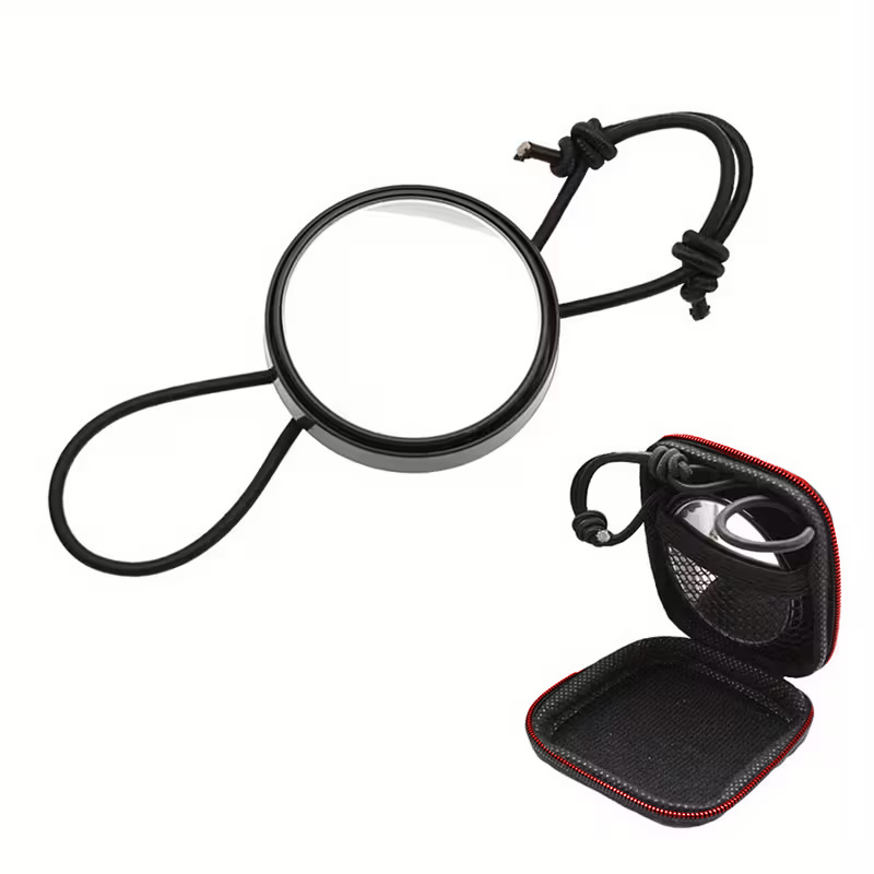 Image of A Scuba Diving Mirror/rearview Mirror, Snorkeling Rearview Mirror, With A Matching Storage Bag, Equipped With An Adjustable Elastic Cord For An Expanded View, Suitable For Outdoor Activities