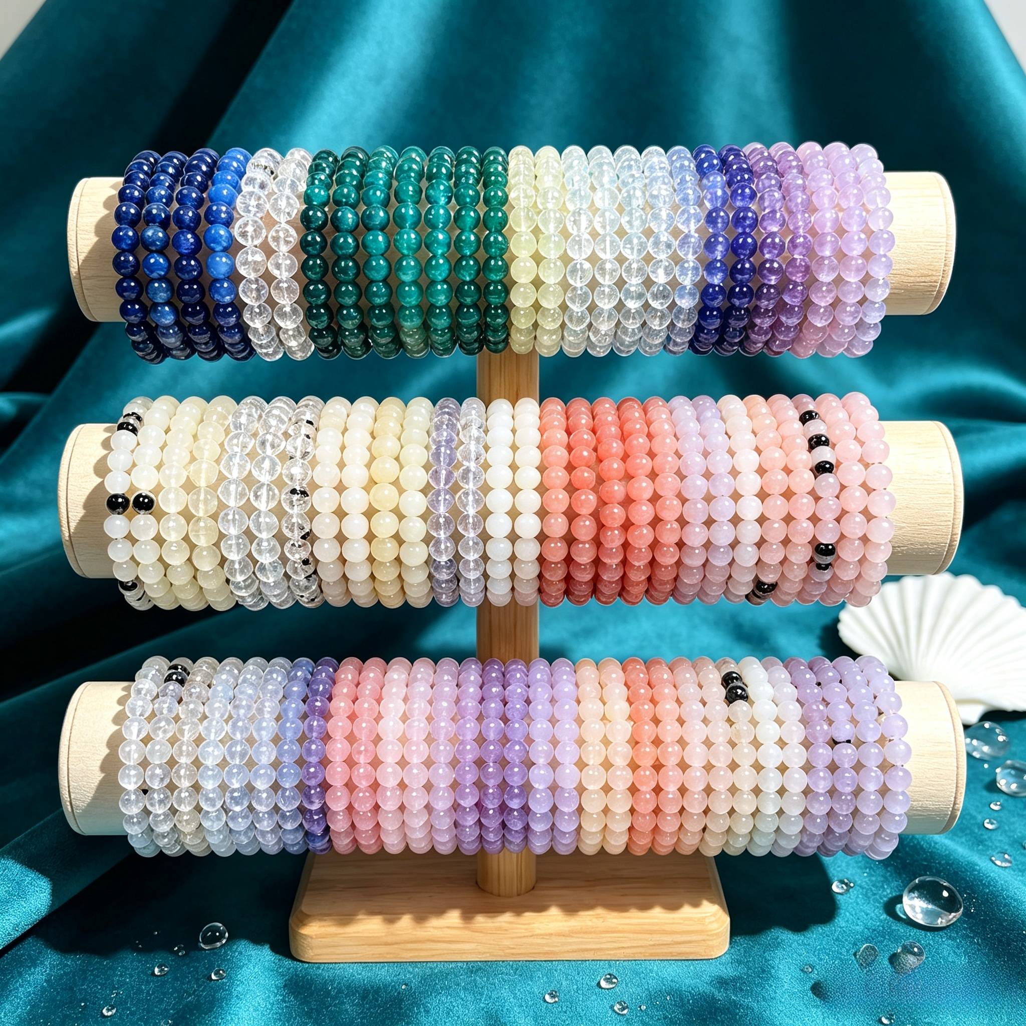 TEMU Random Color 93pcs+7pcs(give As A Gift)unisex Hand Beaded Glass Stacked Bracelets Multiple Colors Exquisite Classic Handcraft Trendy Wrist