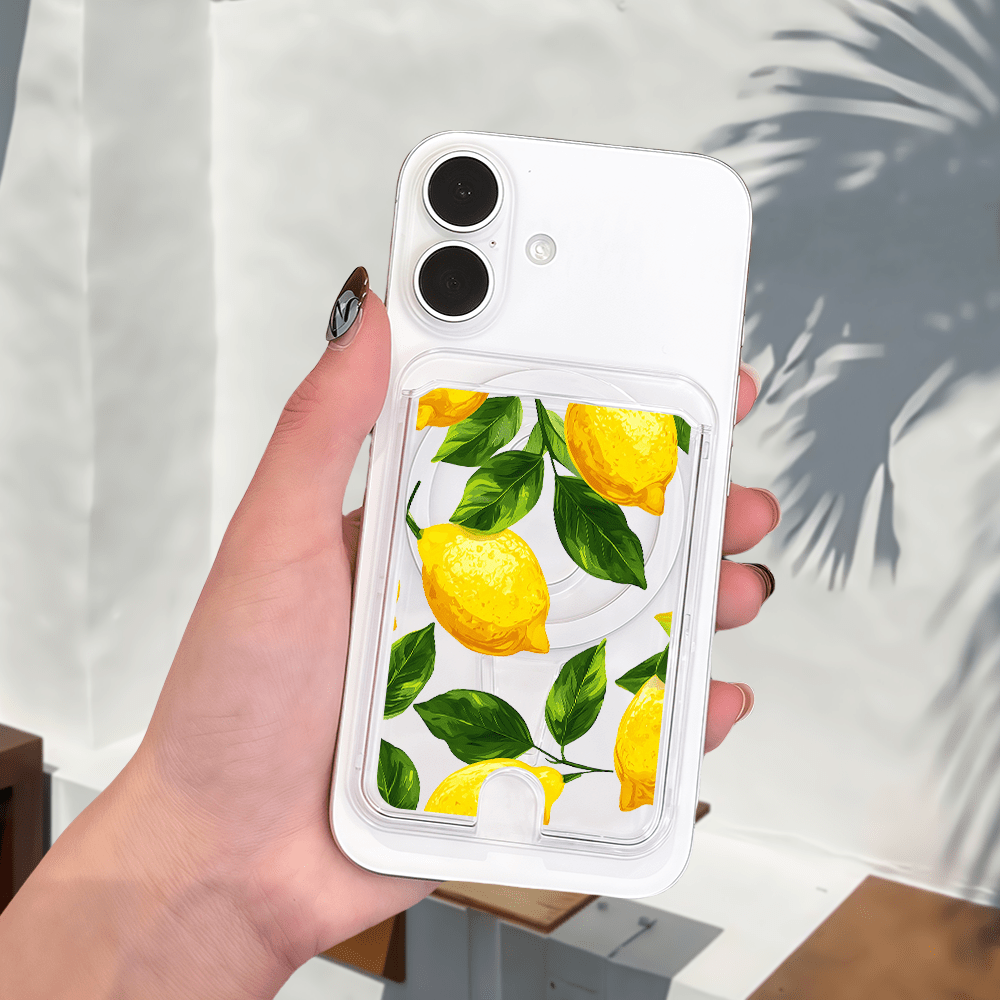 Močan magnetni držalec za kartice z limoninim vzorcem, in vzdržljiv, izdelan iz PC materiala. Primeren za for Samsung, iPhone in druge magnetn