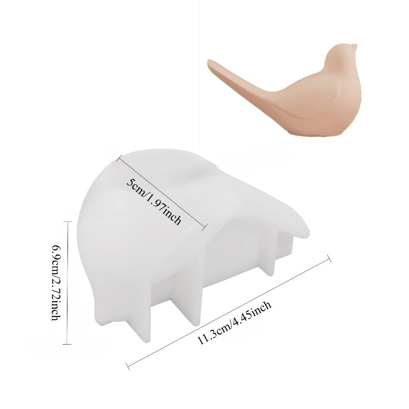 TEMU Moule en silicone à finition avec motif d'oiseau pour bougies DIY, résine, plâtre et ciment - Moule carré avec d'oiseaux, sur le thème des
