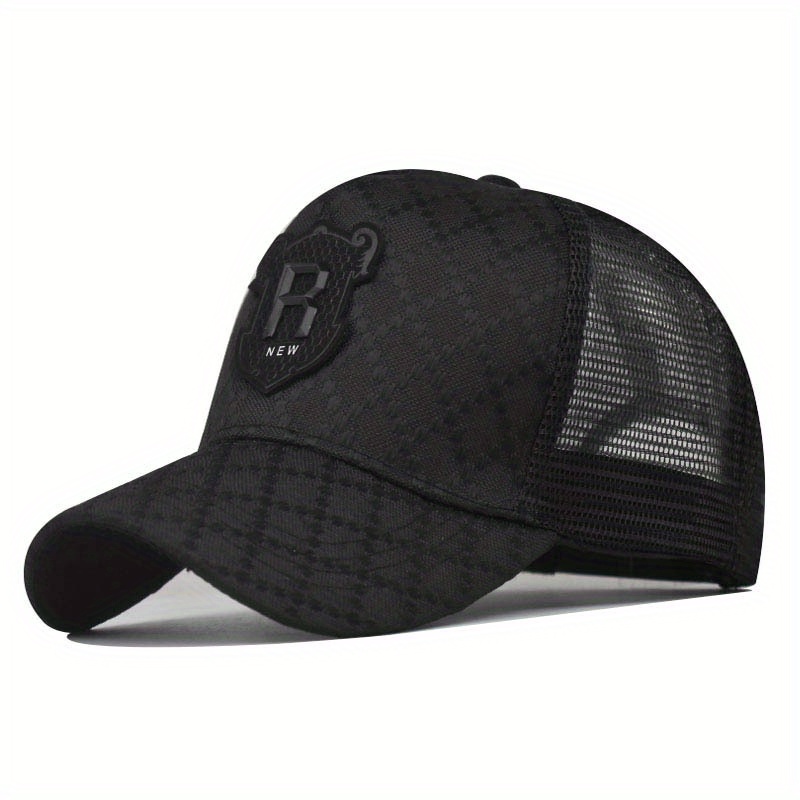 TEMU 1pc Men's Fashion Breathable Mesh - Light Luxury Baseball Hat - Casual Visor Truck Driver Hat