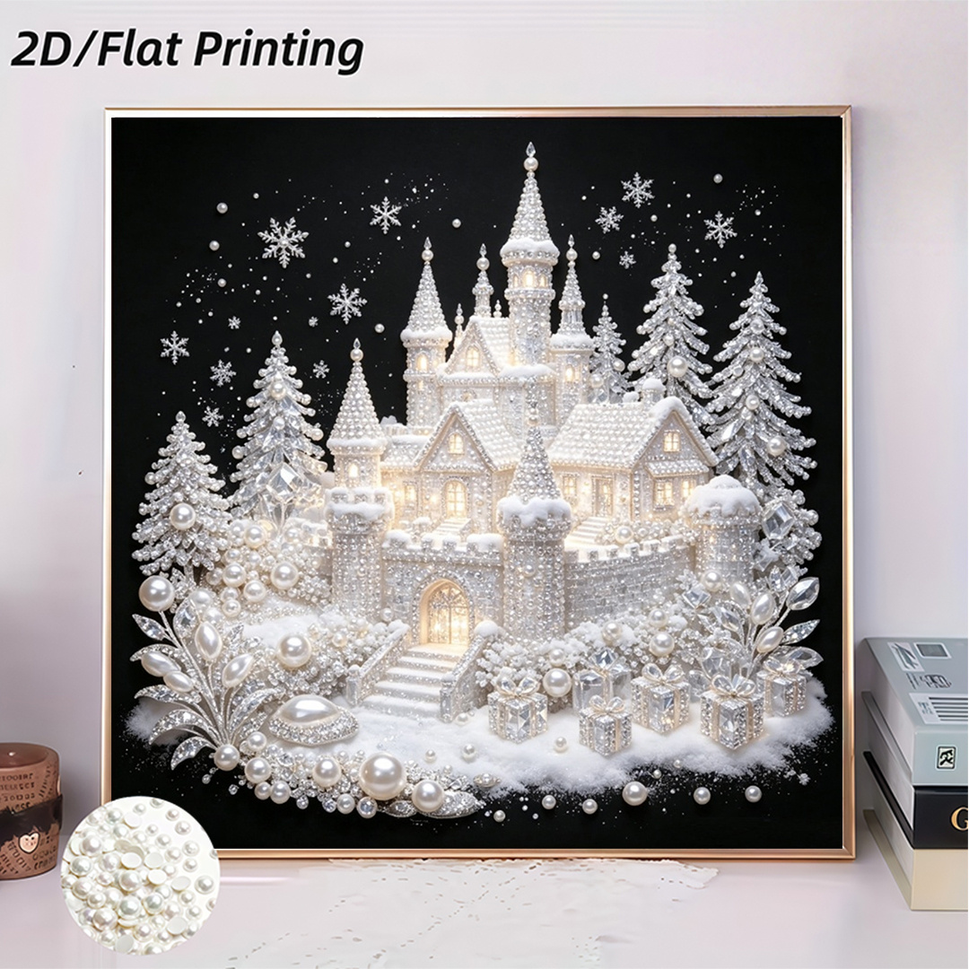 TEMU Peinture Perle avec Motif de Glace Rêveur, Kit de Peinture Diamant Adhésive Diamant , Inclut des Perles et Quelques , Peut Être Terminé