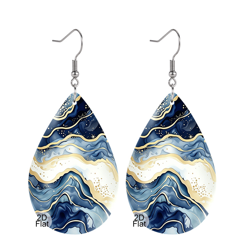 TEMU 1 Paire de Boucles d'Oreilles Texture Marbre , Élégantes Boucles d'Oreilles Pendantes à Imprimé , Bijoux Tendance Mode de pour Femmes, Parfaites