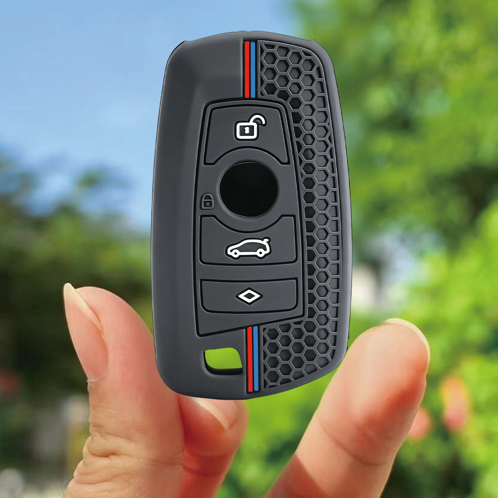 TEMU de Silicona para Llave de Coche, Carcasa Fob para BMW 3 5 7 X1 X3 X4 X5 F10 F15 F16 F20 F30 F18 F25 M3 M4 E34, Adiciones para Coche, Silicona