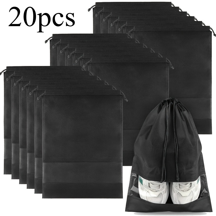 TEMU 10pcs/20pcs Sac à Chaussures de Voyage Portable Personnalisable Sac d'Emballage de Chaussures Sac de Rangement Encombrant Sac de Valise