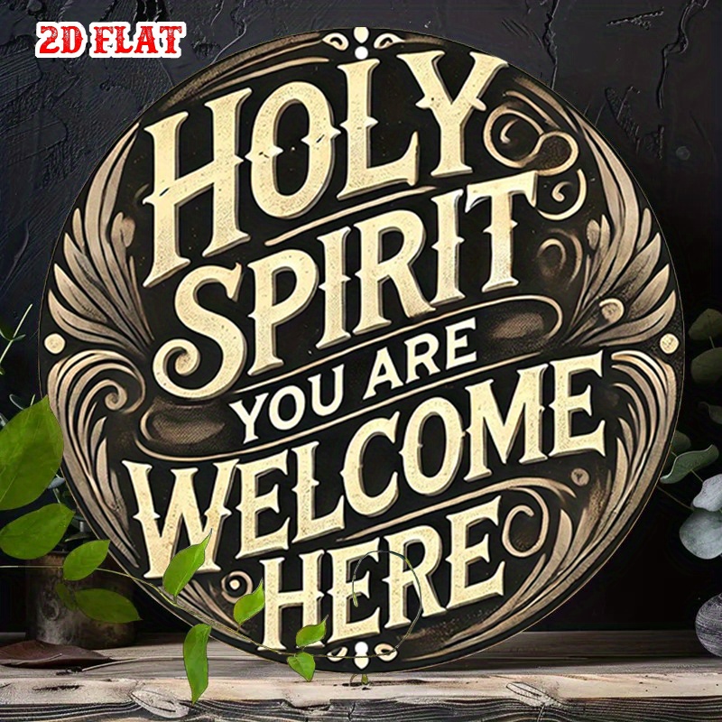 TEMU 2d Flat, 2d Flat 1pc Welcome Round Wooden Sign, Vintage Wooden Plaque - Country Style Wall Art, Spiritual Wall Decor, Wall Decor Sign For Home,