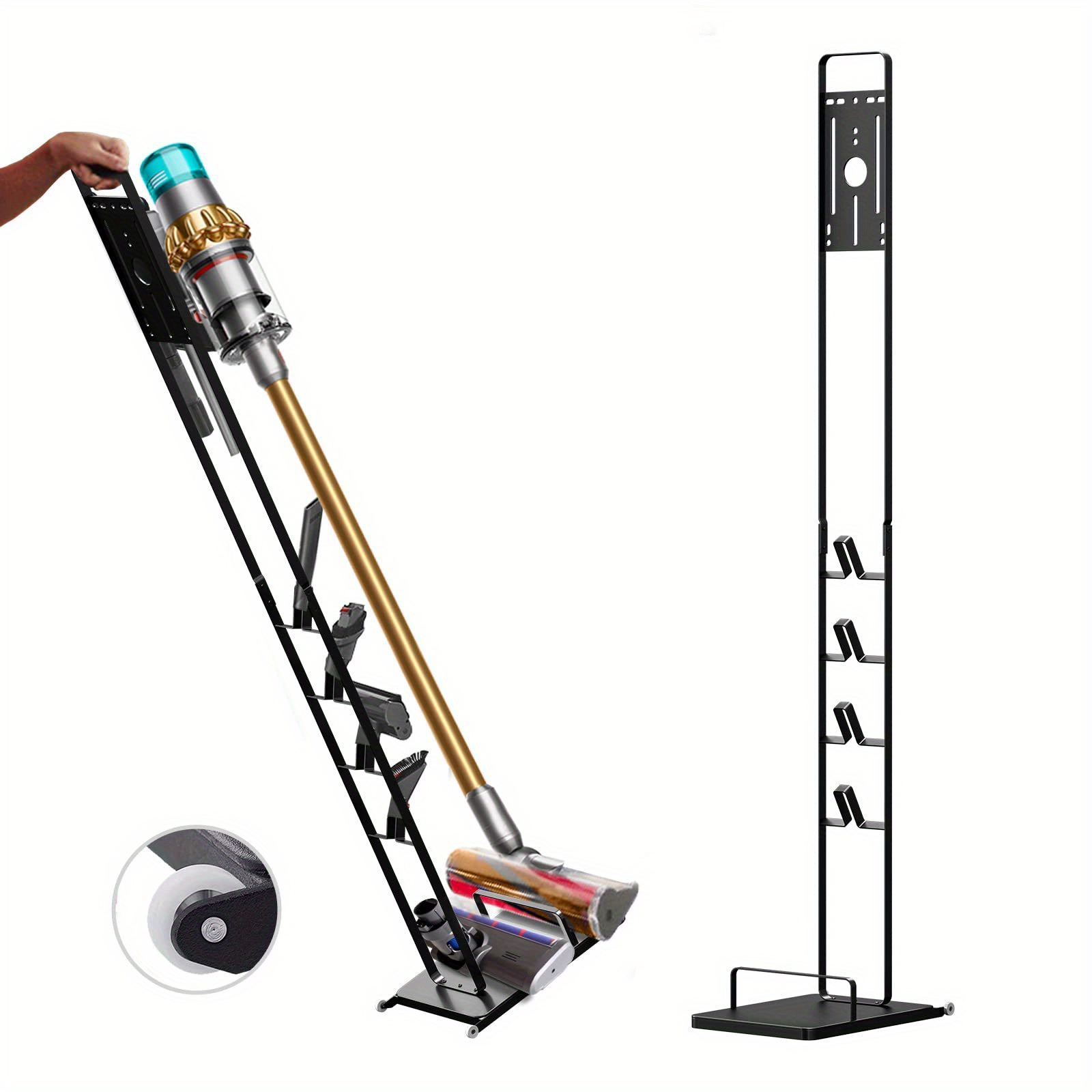 Image of Handheld Vacuum Cleaner Floor Stand With Rollers Accessories Holder For V15s V15 V11 V10 V8 V7 V6 Vacuum Cleaner Organiser, Vacuum Cleaner Accessories
