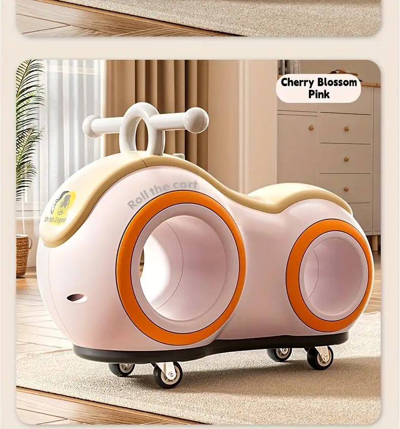 Baby Walker & Toddler Balance Bike with 4-Wheel Stability, 220lb Anti-Tip, Music & Lights - Indoor/Outdoor Ride-On Toy for 12-24 Month Boys & Girls, Parent-Child Interactive Learning Bike, Ideal First Birthday Gift (Pink/Green/Blue/Yellow)