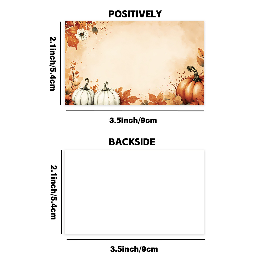 TEMU 50pcs, Watercolor Autumn Pumpkin Maple Leaf Halloween Blank Message Cards, Holiday Cards, Thank You Cards, Blank Greeting Cards, Diy Cards,