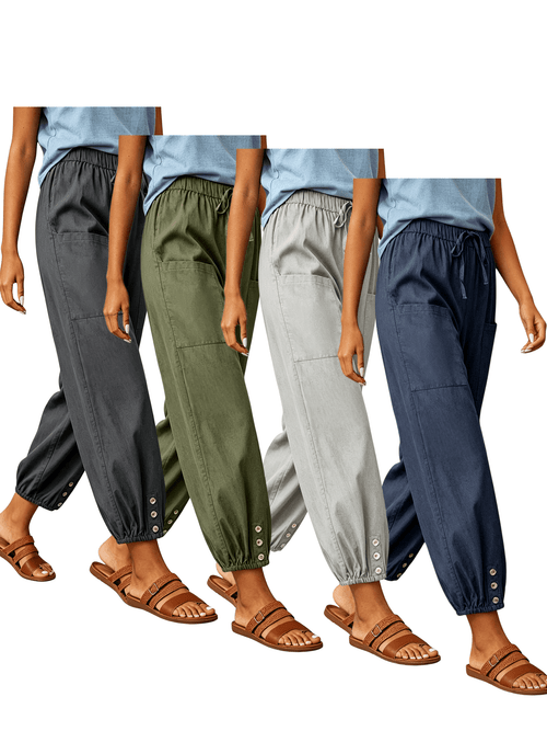 womens high waisted wide leg pants lightweight breathable cropped bootcut trousers with pockets loose fit summer athletic wear machine washable suitable for home outdoor casual beltless s xxl