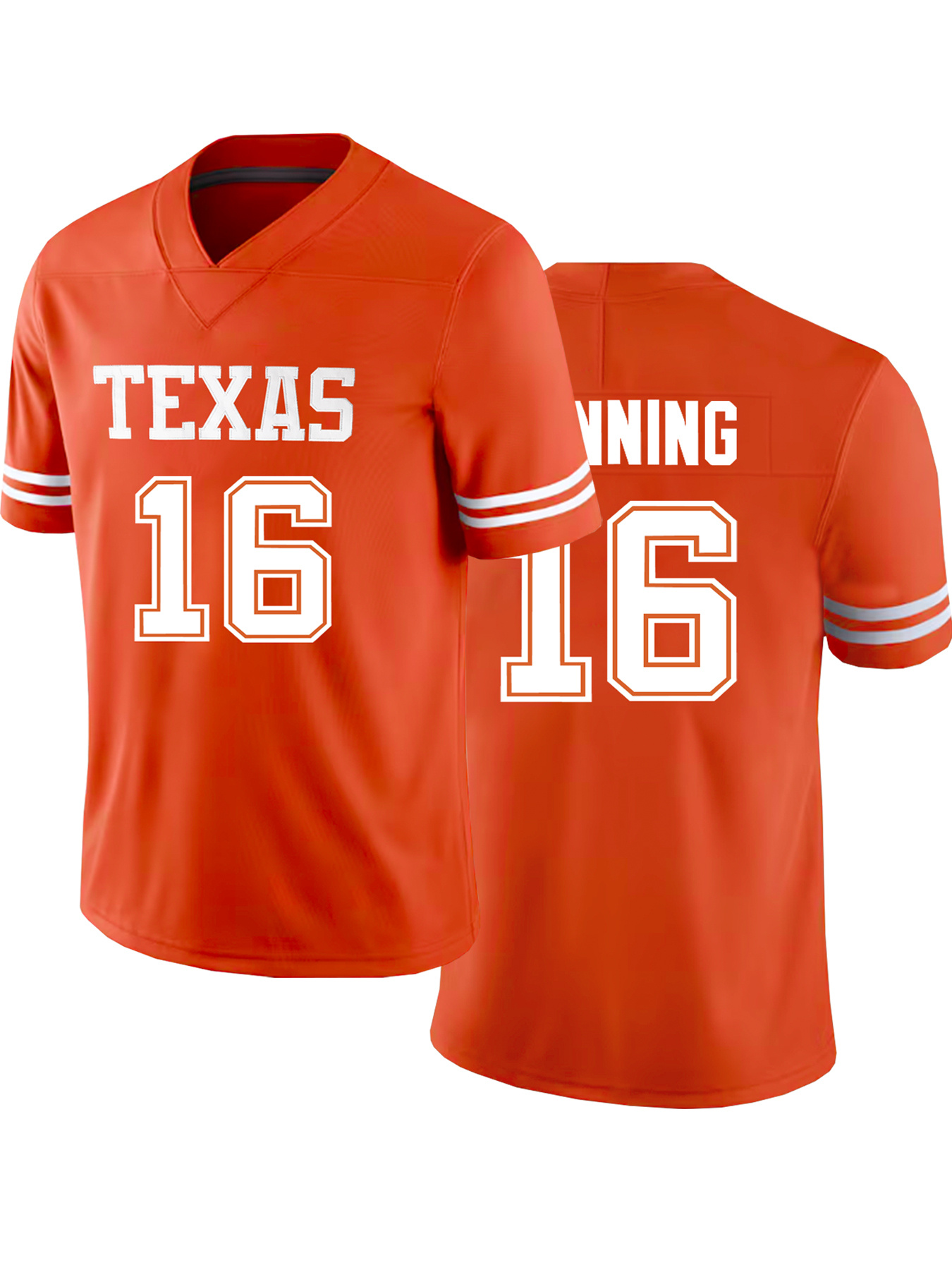 1pc mens texas 16 v neck embroidered sports jersey 100 polyester non stretch loose     adult unisex top for football party outdoor street thanksgiving christmas new year valentines day mardi gras