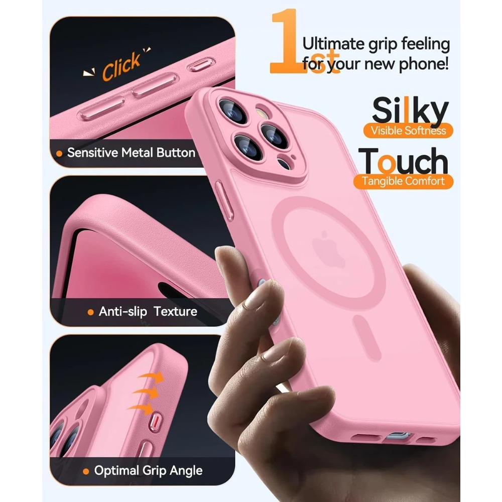 Phone Case - 2pcs (1 Phone Case + 1 Lanyard) Luxurious Matte Magnetic Acrylic Anti Drop Phone Case Suitable for Iphone Air for Iphone 17 16 15 14 13 12 11 Pro Max 16 15 14 Plus Wireless Charging Lens Protection Fashionable Phone Protective Case