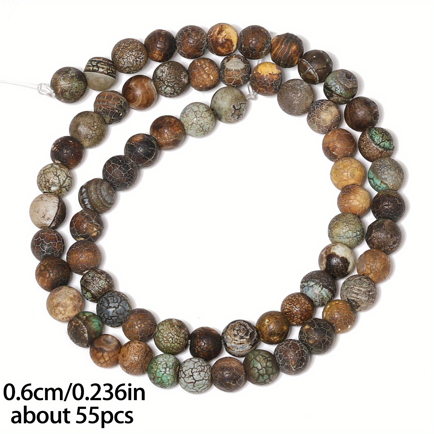 TEMU 6/8/10mm Aaa Natural Stone Beads And Bead Assortments Green Agate Beads High Quality Round Loose Spacer Beads For Jewelry Making, Men's And