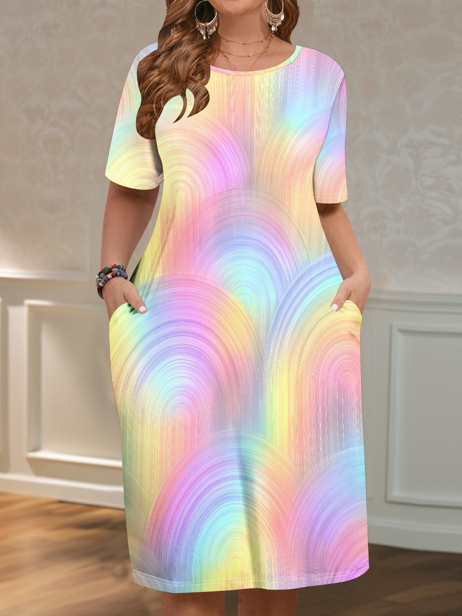 chinese dress ladies Wear Me Out Dress ~ Rainbow Stripe Sequins – Show Me Your Mumu main image 0