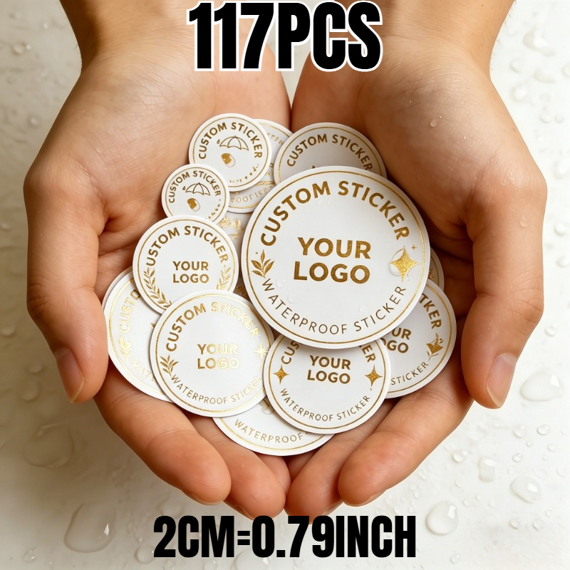 TEMU 1.5/2//3.0cm Personalized Stickers, Small-size Stickers, Custom Logos, Images, Christmas, New Year Themes, Creative Text Cartoons, Suitable For
